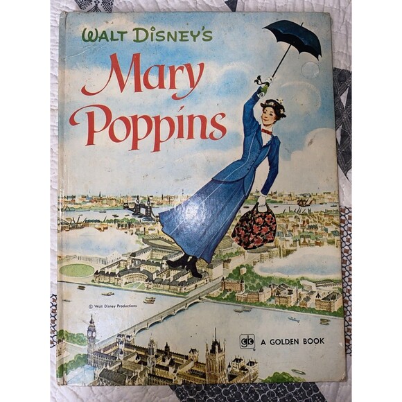 Vintage 1964 WALT DISNEY'S MARY POPPINS Big Golden Book Annie Bedford Hard Copy - Picture 1 of 3